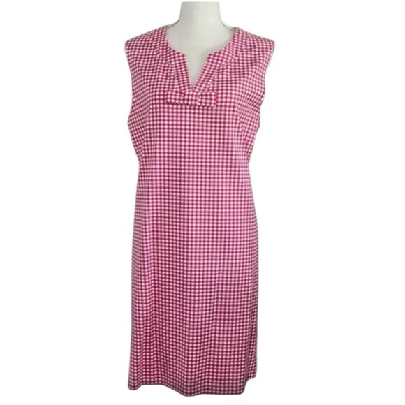 Sailor Sailor Pink & White Gingham Sleeveless V-Neck with Bow Size Extra Large - Picture 1 of 9